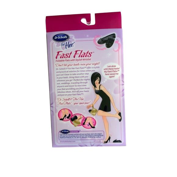 Dr. Scholl's Fast Flats with Gold Wristlet Black Size 7/8 - Picture 8 of 11